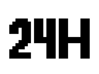 Fototapeta premium ２４H のドット絵文字 白縁有