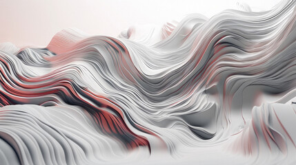 Fluid holographic curved wave in motion, designed using the golden ratio composition for an aesthetically pleasing result, perfect for backgrounds, banners, wallpapers. Generated by AI
