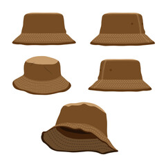  blank bucket hats fashion in flat style  © lotaura illustration