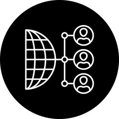 Networking Line Inverted Icon