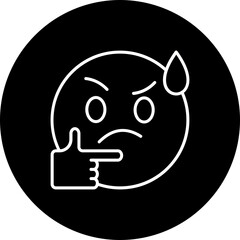 Thinking Line Inverted Icon