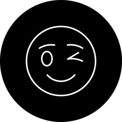 Wink Line Inverted Icon