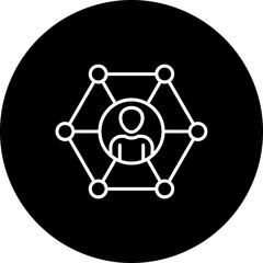 Network Line Inverted Icon