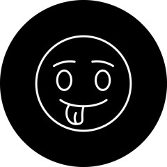 Tongue Out Line Inverted Icon