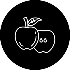 Apple Line Inverted Icon