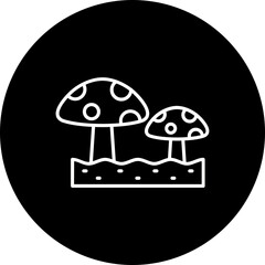 Mushroom Line Inverted Icon