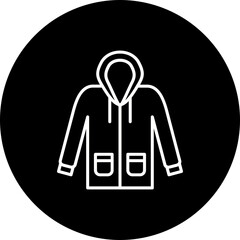 Raincoat Line Inverted Icon
