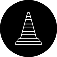 Traffic Cone Line Inverted Icon
