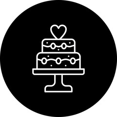 Wedding Cake Line Inverted Icon