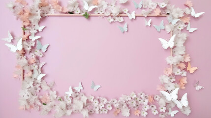 AI art  Gypsophila picture frame カスミソウのフレーム