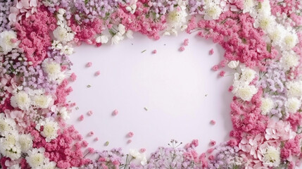 AI art  Gypsophila picture frame カスミソウのフレーム
