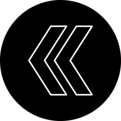 Left Chevron Line Inverted Icon