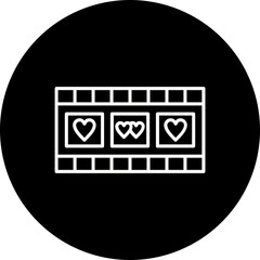 Wedding Video Line Inverted Icon
