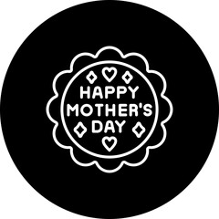 Mothers Day Line Inverted Icon