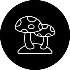 Mushroom Line Inverted Icon