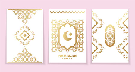 Happy Ramadan Kareem  Islamic template design with Crescent, mosque, minaret, Ramadan traditions Islamic Holy Month   Vector vintage art  illustration
