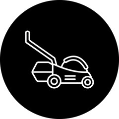 Lawn Mower Line Inverted Icon