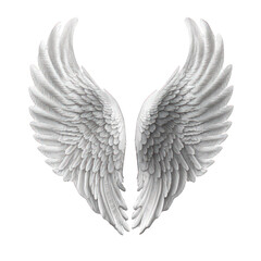 A stunningly detailed and lifelike angel wing on a completely transparent background, allowing the viewer to fully appreciate the intricate beauty of each feather and curve of the wing.Generative AI