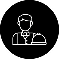 Waiter Line Inverted Icon