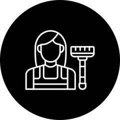 Maid Line Inverted Icon