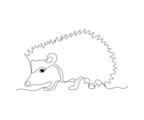 abstract Hedgehog Continuous On Line Drawing