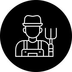 Farmer Line Inverted Icon