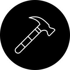 Hammer Line Inverted Icon