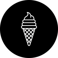 Ice Cream Line Inverted Icon