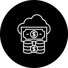 Cloud Money Line Inverted Icon