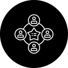 Fototapeta premium Teamwork Line Inverted Icon