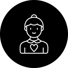 Grandmother Line Inverted Icon