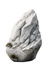 A natural rock formation is depicted in stunning detail against a transparent background, highlighting its rugged texture and earthy tones with startling clarity.Generative AI