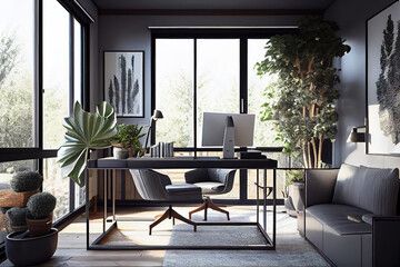 Fototapeta premium Spacious living room. Generative Ai