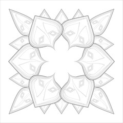 Mandala art for coloring book and art therapy. Doodle vector of flowers for coloring sheet for every age.