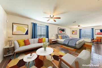 Spacious Big Living Room Of Luxurious Estate With Wooden Elements. Modern Mansion Interior With A New Stylish Furniture Design Concept For Residential Home. 3D illustration. Florida, USA 