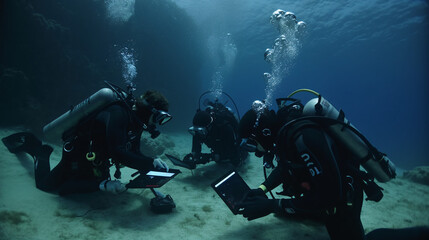 scuba diver in the underwater generative ai