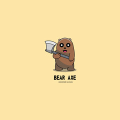 Bear mascot icon character design logo illustration cartoon free