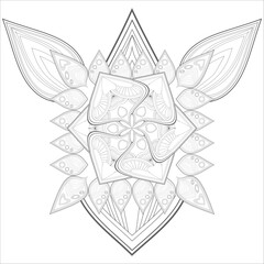 Mandala art for Coloring Books. Hand drawn flowers in zentangle style for t-shirt design or tattoo and coloring book