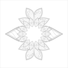 Mandala art for Coloring Books. Hand drawn flowers in zentangle style for t-shirt design or tattoo and coloring book