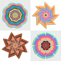 pattern with flowers and circles