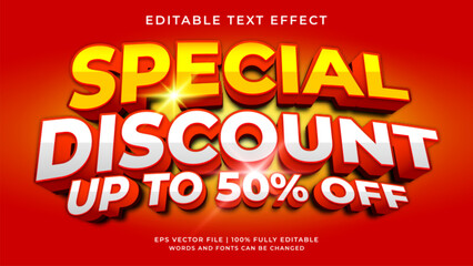 Fototapeta na wymiar Special sale promo 3d editable text effect