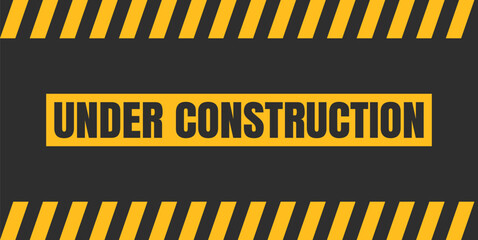 under construction background. under construction sign background with black and yellow stripes. black and yellow stripes warning caution sign.
