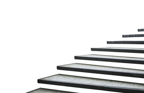 踏板だけの屋外螺旋階段。透過背景。