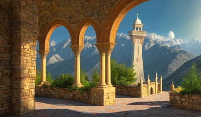 ai generated interior of a traditional castle, building