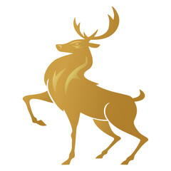 Deer Gold Golden Logo Design Illustration Vector