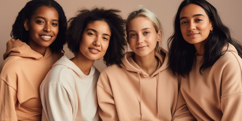 Fototapeta premium Group Of Women Of Different Race Generative AI