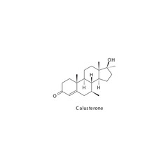 Obraz premium Calusterone&nbsp; flat skeletal molecular structure Anabolic steroid drug used in Adrenal insufficiency treatment. Vector illustration.