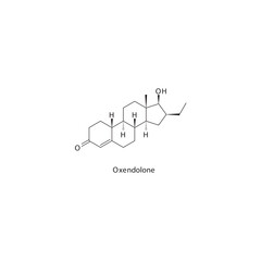 Potassium canrenoate flat skeletal molecular structure Androgen receptor antagonist drug used in heart failure, oedema treatment. Vector illustration.