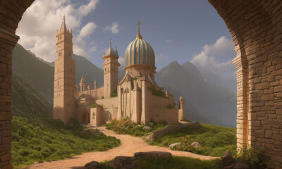 ai generated interior of a traditional castle, building