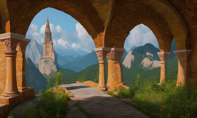 ai generated interior of a traditional castle, building